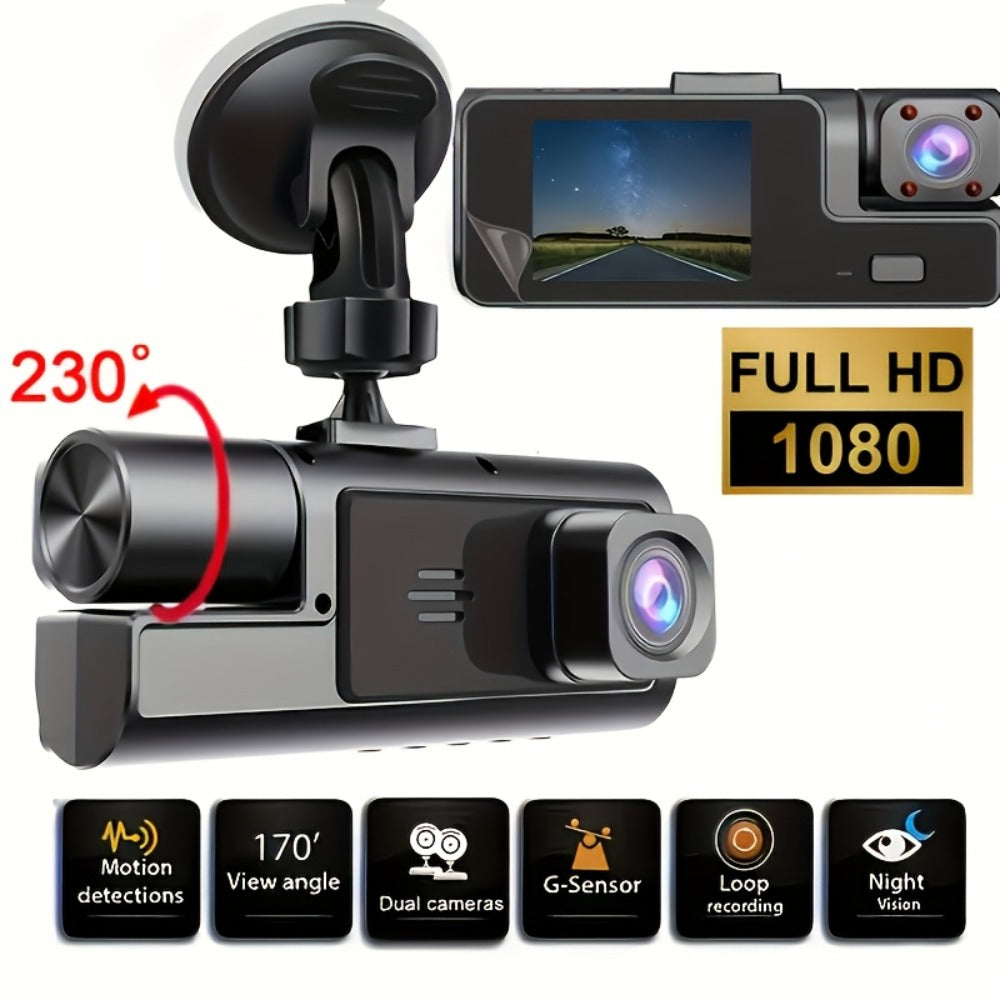 Dash Cam 1080P Dual & Triple Lens with IR Night Vision, 170° Wide Angle Car DVR Camera, WiFi, Loop Recording, G-Sensor, 24H Parking Mode, 2-Inch IPS Screen, 16GB/32GB TF Card, Car Dashboard Camera