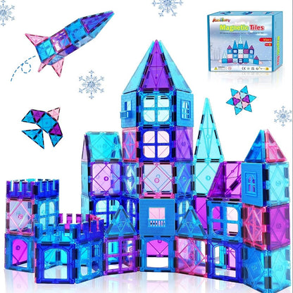 Magnetic Tiles Building Set 32 Pcs – 3D Magnetic Building Blocks STEM Toy for Kids Ages 3-8 Boys Girls Princess Castle Construction Educational Birthday Christmas Gift