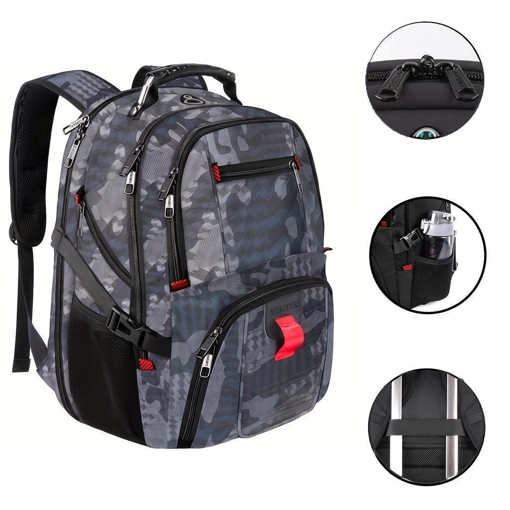 Large Laptop Backpack 50L – Fits 17 Inch Computer, Airline Approved Carry On, 3-Compartment Travel & College Backpack for Men Women | 8 Colors, Breathable Mesh Straps
