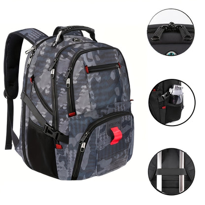 Large Laptop Backpack 50L – Fits 17 Inch Computer, Airline Approved Carry On, 3-Compartment Travel & College Backpack for Men Women | 8 Colors, Breathable Mesh Straps