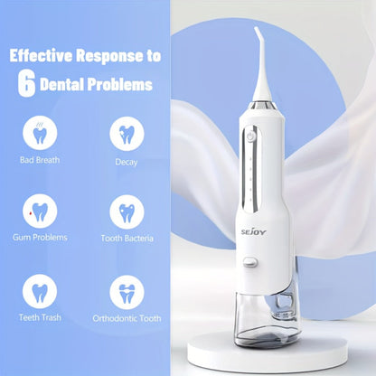 Cordless Water Flosser Dental Oral Irrigator - 5 Cleaning Modes, 5 Jet Tips, Rechargeable Wireless Teeth Cleaner for Deep Gum Care, Plaque Removal & Braces, Home & Travel Dental Gift