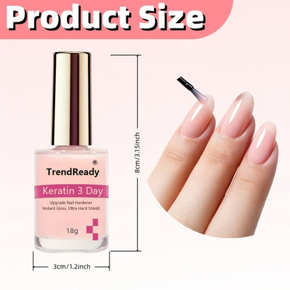 Colored Nail Hardener Set Pink White Yellow - Extra Strong Fast Drying Long Lasting 15ml Nail Strengthener for Weak Splitting Brittle Nails Base Coat Manicure Kit 2 Pack 6 Pack Women