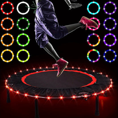 Solar Trampoline Lights for Kids – IP65 Waterproof LED Trampoline Accessories, 8 Dynamic Modes, Solar Powered Outdoor Light for 8-16ft Trampolines | Warm White, Multicoloured, White