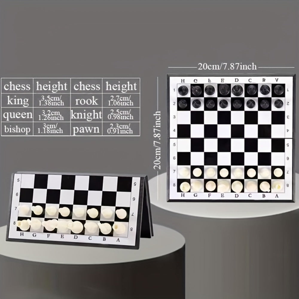 Magnetic Chess Set Folding Board Portable Travel Chess Game Mini Checkerboard for Kids Adults Family Gift No Battery Needed