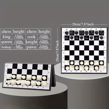 Magnetic Chess Set Folding Board Portable Travel Chess Game Mini Checkerboard for Kids Adults Family Gift No Battery Needed
