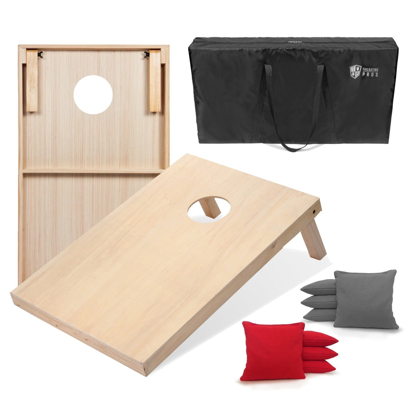 Regulation Cornhole Board Set 4x2 Solid Wood ACA Standard with 8 Bean Bags Carrying Case Tote Outdoor Yard Tailgate Party Game 13 Color Options