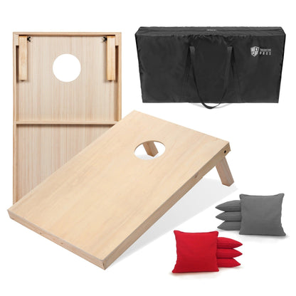 Regulation Cornhole Board Set 4x2 Solid Wood ACA Standard with 8 Bean Bags Carrying Case Tote Outdoor Yard Tailgate Party Game 13 Color Options