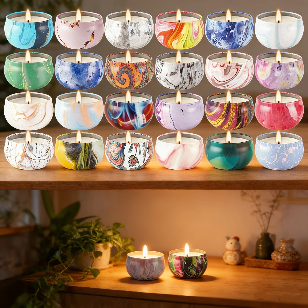 Candle Gift Set 36-Pack – Natural Soy Wax Scented Candles in Tin Cans, Aromatherapy Candles for Yoga, Spa, Bath & Home Decor, Portable Travel Candles, Perfect Gift for Women & Men, Mother's Day, Valentine's Day & Birthdays