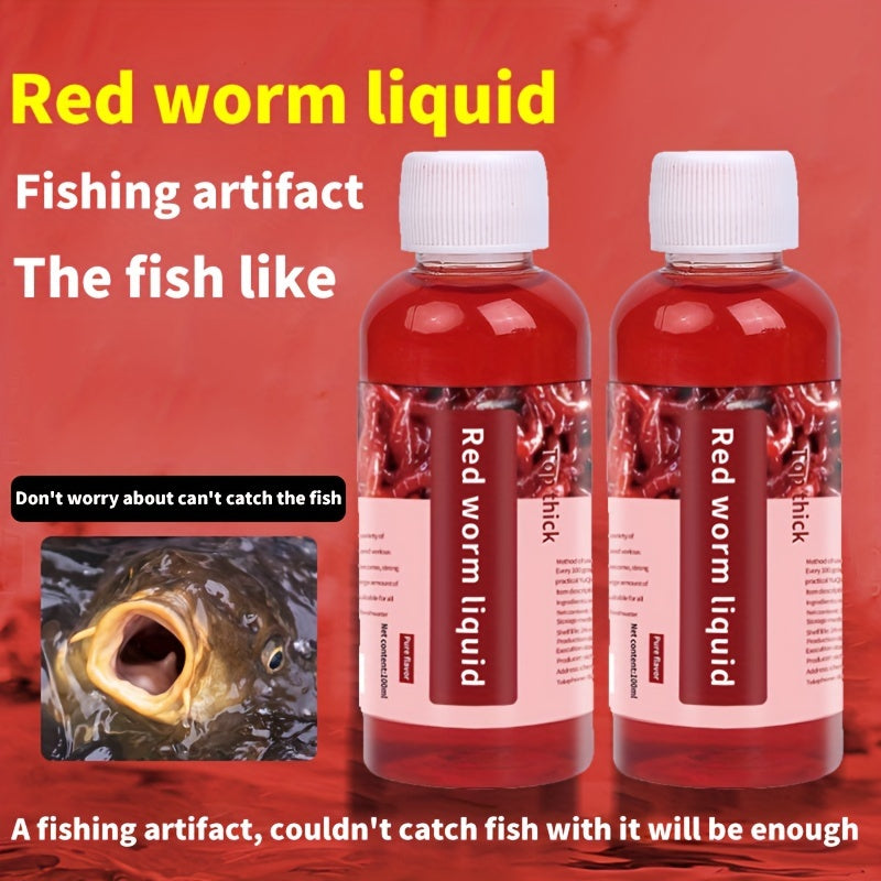 Liquid Fish Bait Red Worm Attractant – Powerful Fishing Bait Enhancer for Trout, Carp, Bass, Cod | 100ml Concentrated Fish Attractant Scent Lure