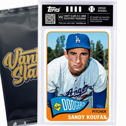 Vintage Baseball Card Mystery Slab 1965 Topps – 1 Random Authentic Card Encased in Vanity Slab | 598-Card Set Chase | Mickey Mantle, Willie Mays & Hall of Famers Possible | Collector Gift