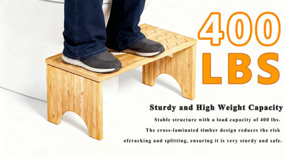 Toilet Stool Foldable Bamboo Squatting Stool – Ergonomic 7-Inch Height for Natural Constipation Relief | Collapsible Non-Slip Bathroom Footstool for Space Saving, Travel & Easy Storage