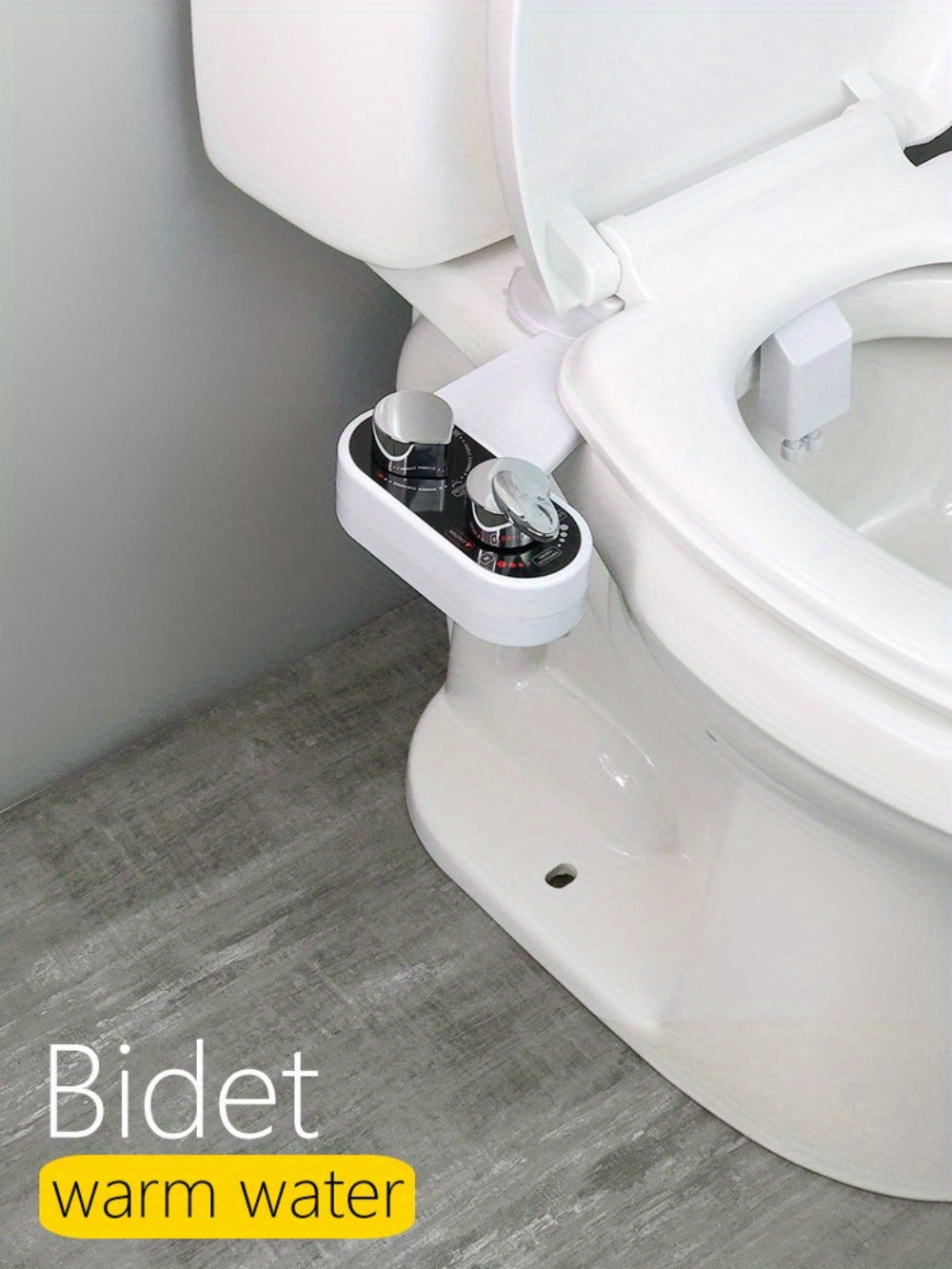 Bidet Attachment Hot and Cold Water – Dual Nozzle Non-Electric Toilet Seat Bidet, Rear & Feminine Wash, Self-Cleaning Retractable Nozzle, Adjustable Warm Water Pressure, Easy Install