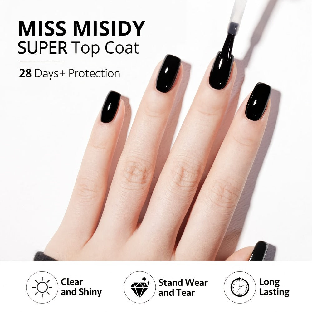 Soak-Off Gel Top Coat and Base Coat Set 2Pcs Super Shine Mirror Finish Long Lasting LED UV Lamp Gel Polish Foundation Seal Manicure Kit Nail Art Essentials Gift for Women