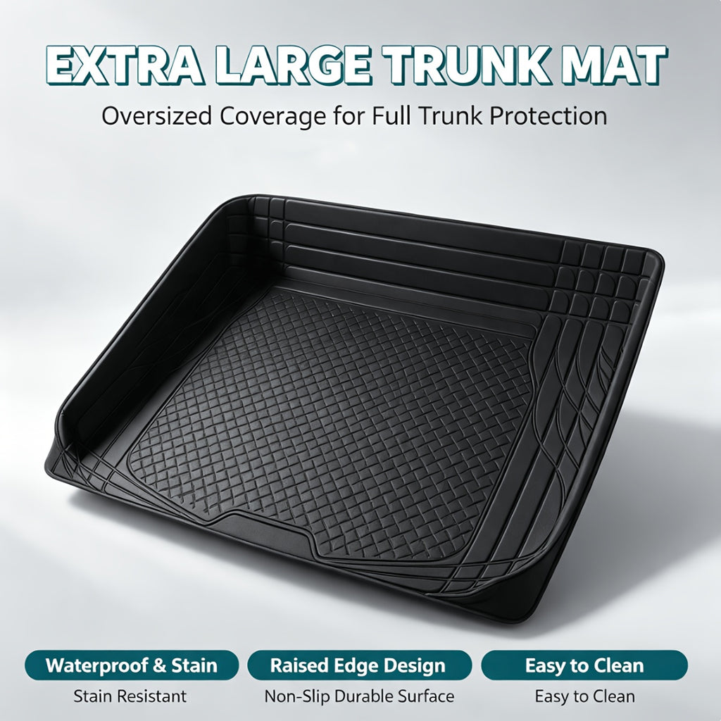 Thick Anti Slip All-weather Cargo Mat for the Trunk, with a  Design-Suitable for Small Cars/ SUVs/ Vans, Pickup Trucks, Etc.Waterproof, Wear-resistant, Easy to Clean Rubber Carrier Protective Pad