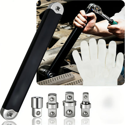 Professional Zero Offset Extension Wrench Set With 3/8 Ratchet Wrench, 15 Inch Impact Ready Ratchet Wrench With 1/2", 1/4" & 3/8" Square Drive Adapters, Universal Repair Tool For Narrow Spaces & Auto Maintenance