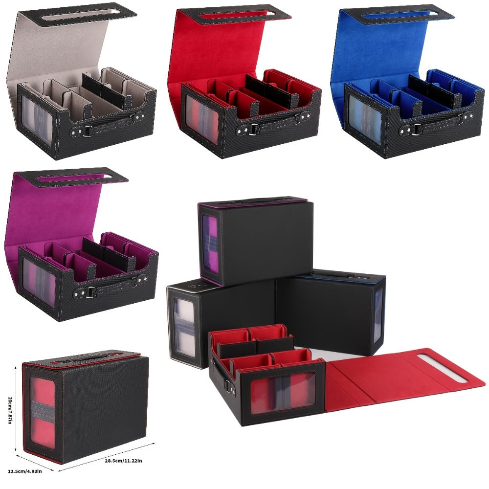 5-in-1 Card Storage Box 400+ Cards – Detachable Sports Card Organizer Display Case for Pokemon MTG Baseball Football TCG Trading Cards, Collector Gift, 4 Colors