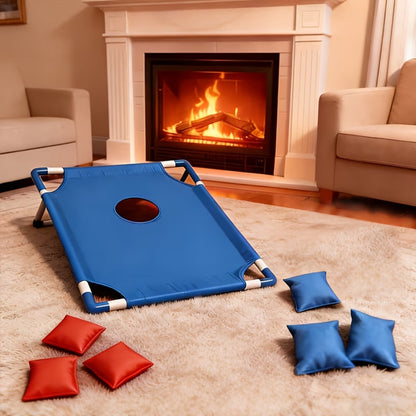 Portable Cornhole Bean Bag Toss Game Foldable Board 12 Bean Bags Storage Bag Outdoor Backyard Camping Party Game Kids Adults Family Birthday Holiday Gift Red Blue