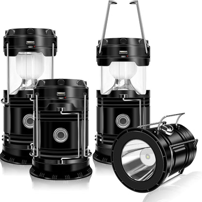 Collapsible Solar Lantern 4-Pack – USB IPX4 2-in-1 Light