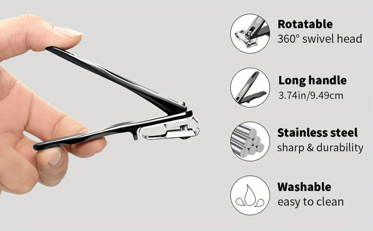 Thick Toenail Clipper Set for Seniors & Diabetics — Wide Jaw Ingrown Toenail Clipper, Heavy Duty Angled Nail Clipper & Nail File Kit for Men and Women, Professional Thick Nail Cutter Tool