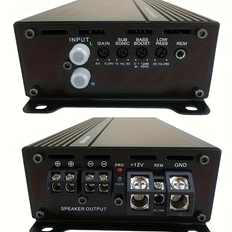 Keluneglo 5000W Max Power Monoblock Class D Car Amplifier - 3800W RMS Super Output at 1 Ohm - 10Hz to 250Hz Frequency Response - 96Db+ Higher SNR - 0.05% Lower THD - 11-16V Voltage Supply - RCA Input - Crossover Frequency & Slope Adjustable - Perfec