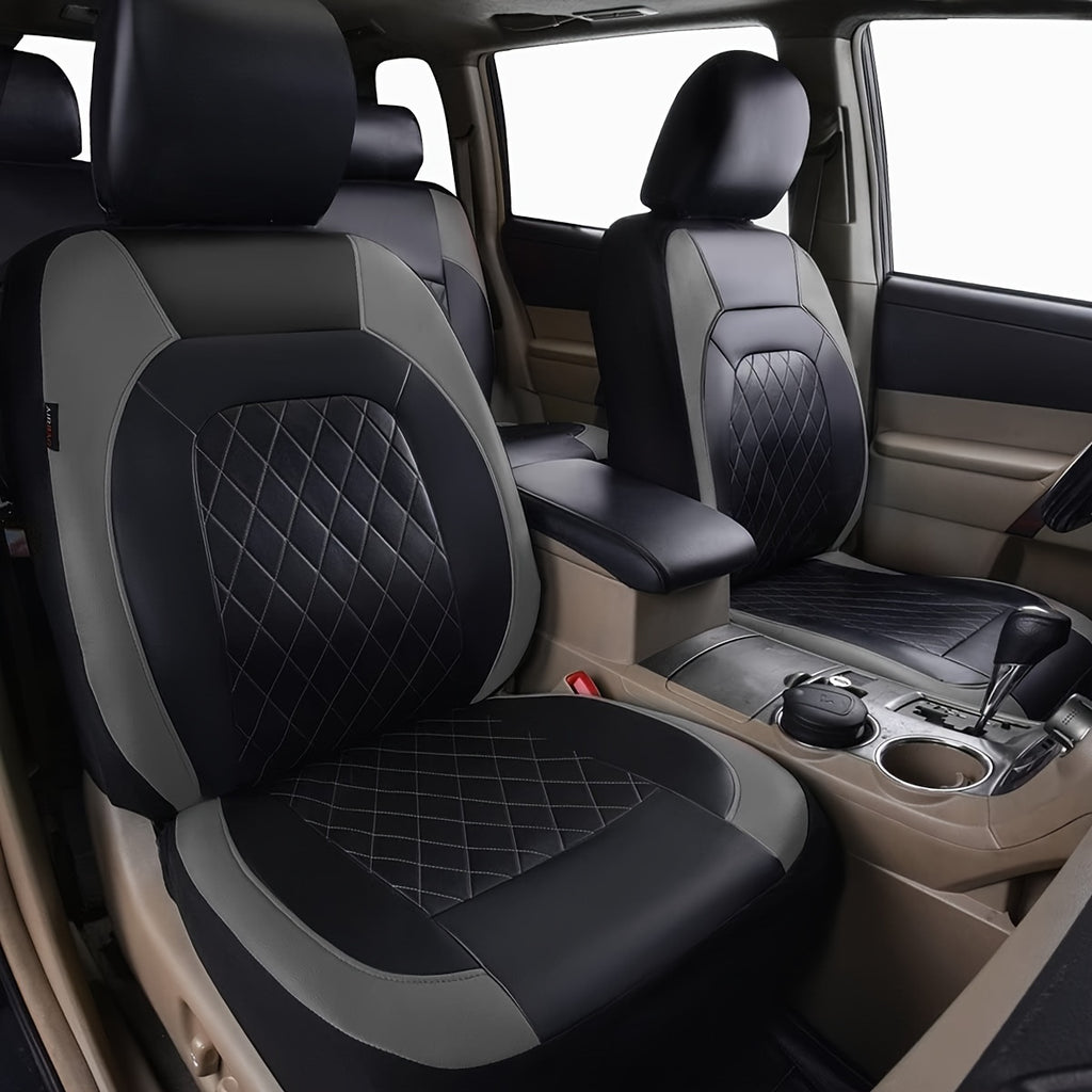 PU Leather Car Seat Covers Full Set Car Seat Covers Full Set Front Seats And Rear Bench,  Fit 5 Seat Covers Jeeps Car Accessories for Men for SUV, Automotive Truck, Scratch Proof