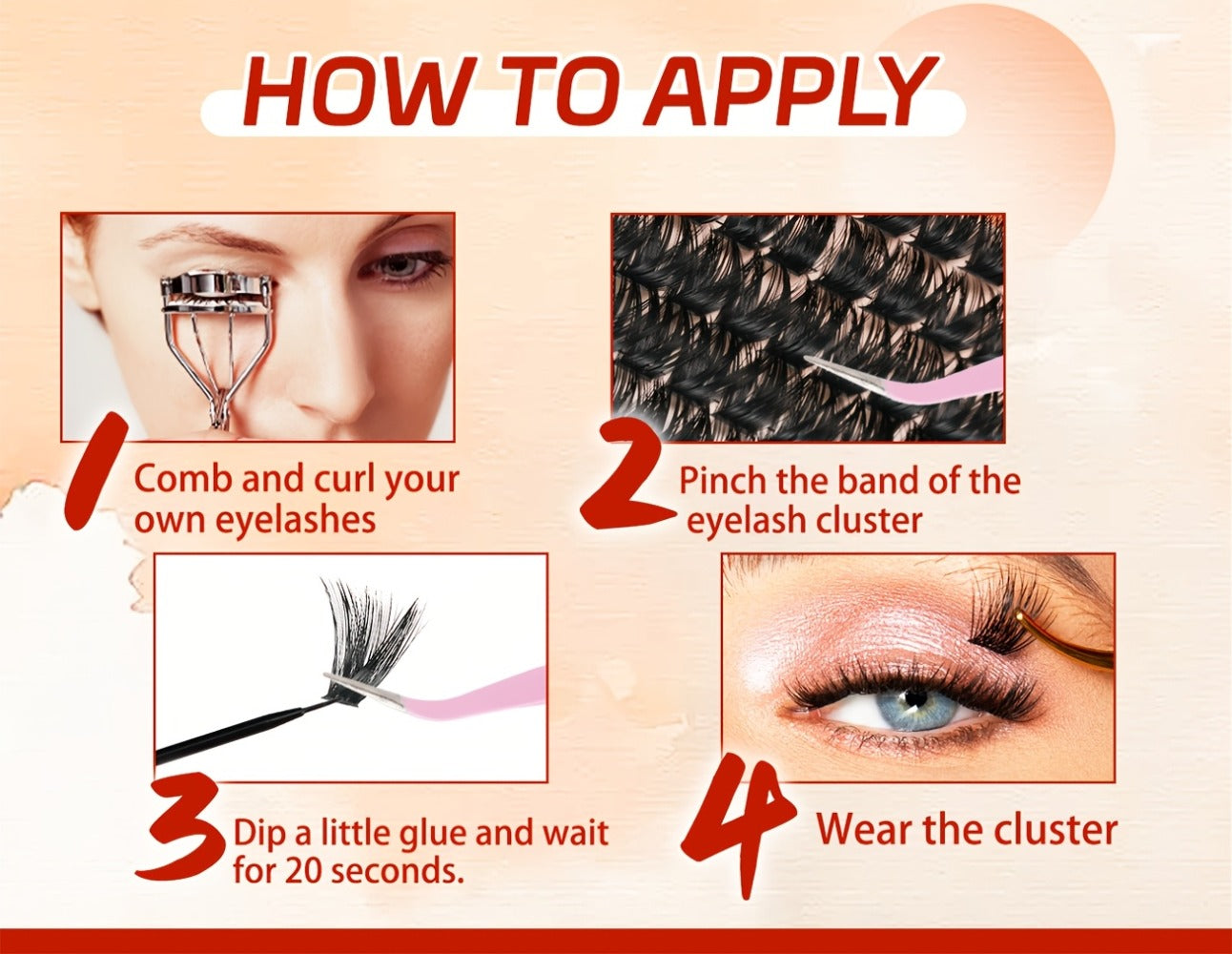 100D Volume Cluster Lashes DIY Individual Lash Extension Kit – Soft Reusable Single Clusters for Full Thick Dramatic Lash Look, Beginner & Pro Friendly Home Salon Use