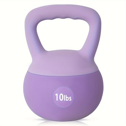 Soft PVC Kettlebell Iron Sand Filled – Wide Non-Slip Handle, 10 to 25 lbs, Safe for Home Use – Strength Training Weights for Women & All Fitness Levels, 4 Colors