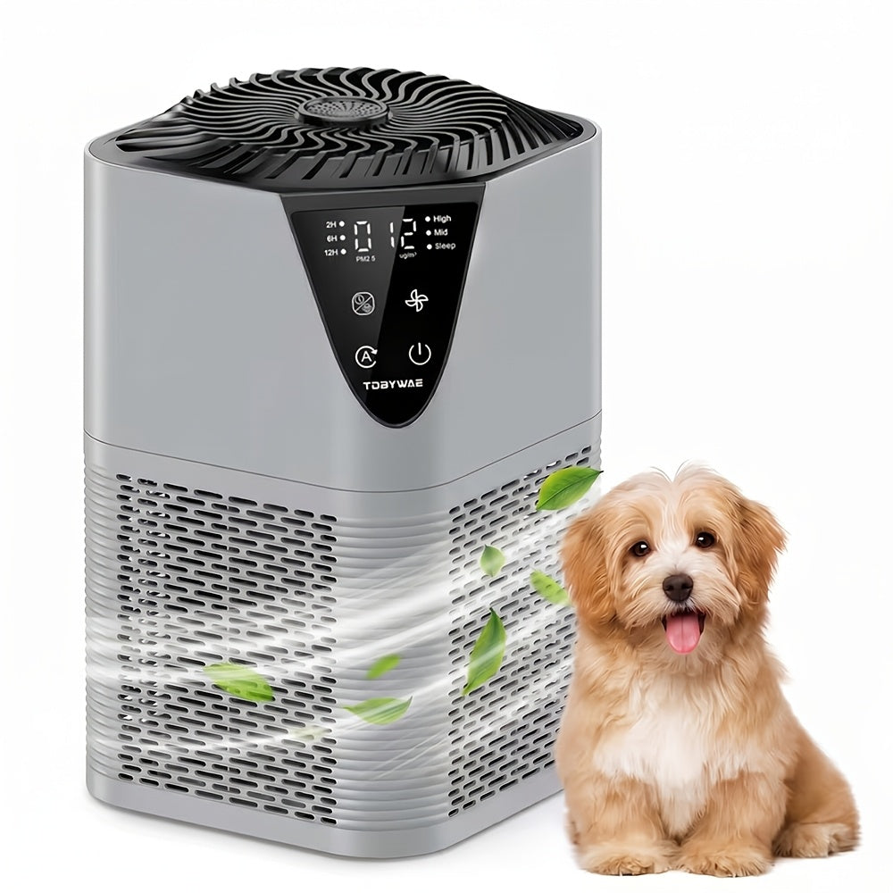 Air Purifier for Bedroom & Home – Covers 1250 Sq Ft, 3-in-1 True HEPA Filter, Removes Allergies, Pet Hair, Dust, Smoke & Odors, Air Quality Monitor, Aromatherapy, Better Sleep for Office & Living Room