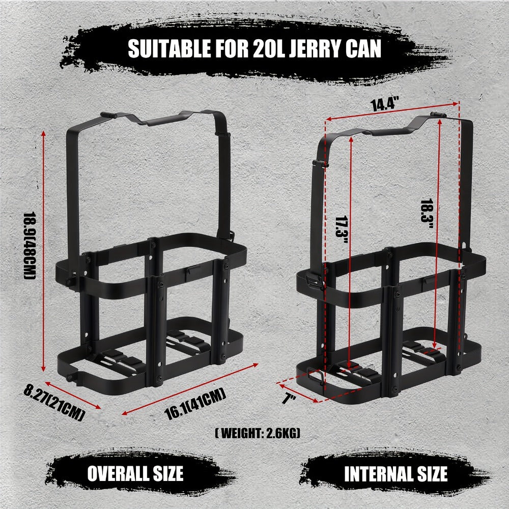 Jerry Can Holder Mount 5 Gallon 20L NATO Style Steel Gas Can Lockable Mounting Bracket for Jeep Truck RV Motorcycle Overlanding Camping Off-Road Universal Fit