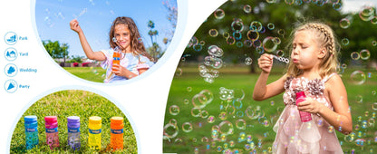 Bubble Bottles with Wands 6 12 or 24 Pack – 4oz Bubble Solution Kids Party Favors for Birthday Goodie Bags, Outdoor Summer Play, Wedding Send-Off Favors & Classroom Giveaways