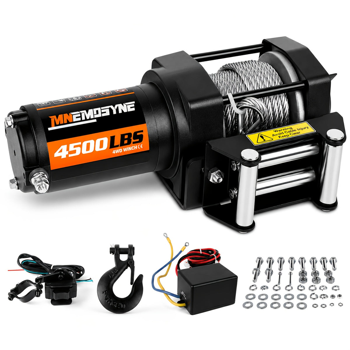 14500lb/5000lb/4500lb/3000lb Electric Winch 12V Winch Steel Cable Synthetic Rope Offroad Towing Trucks Trailers SUVs Offroad Recovery Robust Construction for SUV Trailer Boat Winch ATV UTV ATV Winch Kit 4WD 4X4