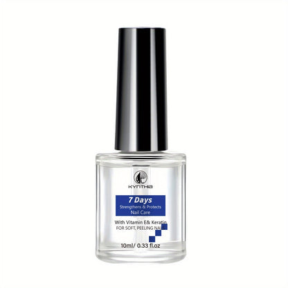 Nail Strengthener Oil Vitamin E Keratin 10ml 7-Day Anti-Breakage — Nail Care Serum with Hyaluronic Acid & Jojoba Oil for Soft Peeling Chipping Brittle Nails | Daily Brush-On Treatment for Women