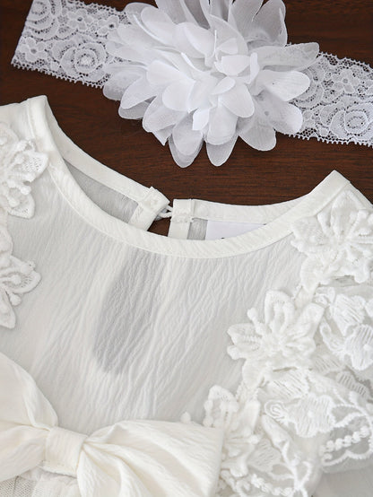 Baby Girls Outfit Set - Floral Lace Style 58821