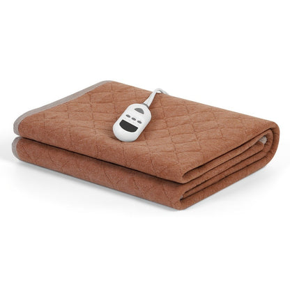 Extra Large Electric Heating Pad 63"x31.5" with Remote Control - 9 Adjustable Heat Levels, 4 Timer Settings, Quick Heating, Machine Washable, for Bed Massage Table Camping Sleeping Bag, Gray & Brown
