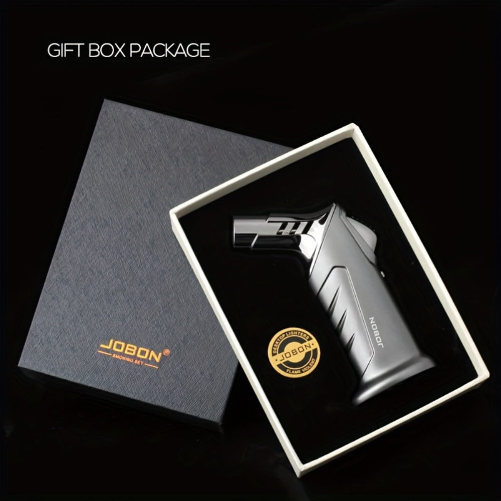 Butane Torch Lighter Gift Set 2500°F, Refillable with Safety Lock & Adjustable Flame, High-Temperature Kitchen Cooking Camping Outdoor Torch, Gift Box Included, Gas Not Included