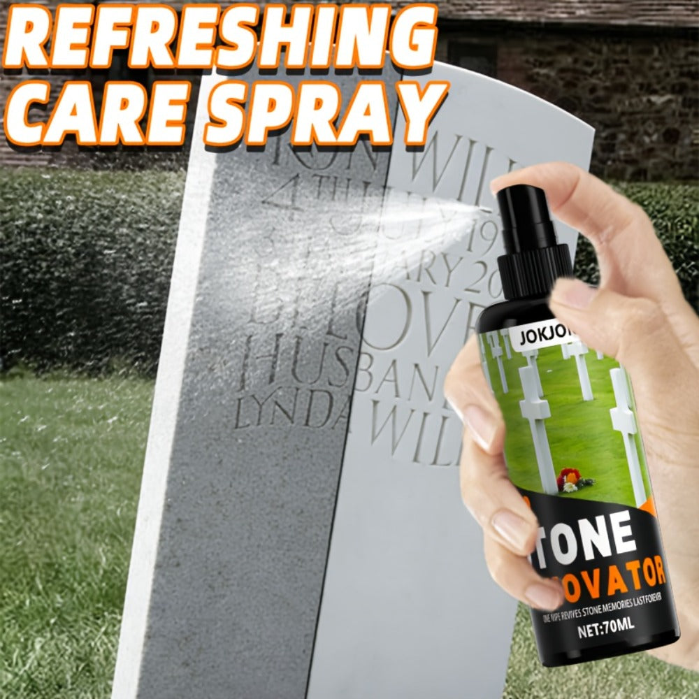 Stone Care Agent for Tombstone Memorial Stone Cleaner Quickly Restores Original Color Glycerin-Enhanced Deep Care Formula Unscented Compact with Cleaning Towel 2.37oz Grave Marker Restoration Kit