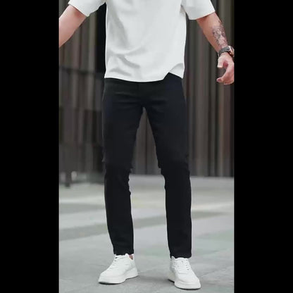 Men's Skinny Jeans - Black Denim Clean Finish