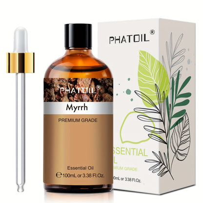 Myrrh Essential Oil 100ml – Pure Undiluted Therapeutic Grade Natural Oil for Diffuser, Humidifier, Candle Making & Skincare | Long-Lasting Aroma, No Additives