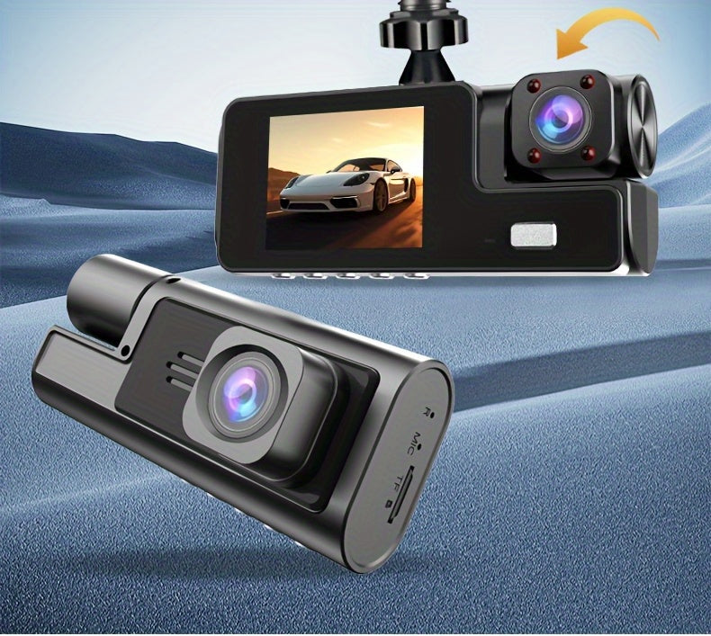 Front 4K And 4K Internal Plus 1080P Rear Free 32GB Memory Card, 3-Channel Driving Recorder, High-Definition Resolution, Ultra-Wide-Angle Reversing Vision, Real-Time Recording, with Airborne Black Box, High-Definition Night Vision, G Sensor