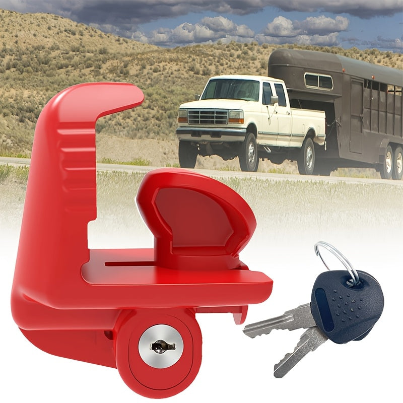 Tow Hitch Lock, 1pc/2pcs Heavy-duty Trailer Lock, Universal Size, Compatible with 1/8-inch, 2-5/16-inch, And 2-ball Hitch Locks, Adjustable Design, Made Of High-quality Aluminum Alloy, Rust- And Corrosion-resistant, Tamper-proof And Cut-resistant