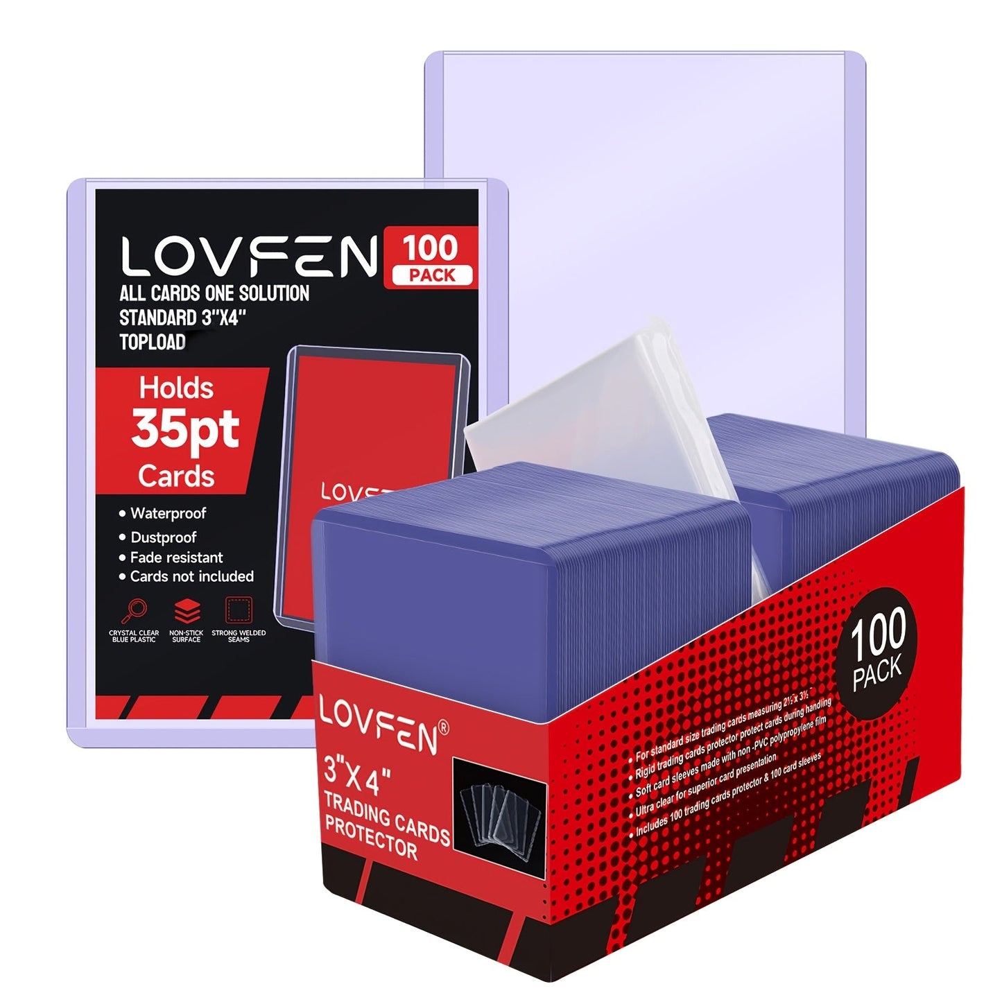 Top Loader Card Sleeves Combo Set 100/500/1000/2000pcs – 35pt 3x4 Inch Hard Card Holders with Soft Sleeves for Baseball, Football, Soccer & Collectible Trading Cards Protection
