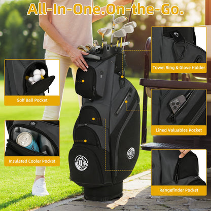 Hard Shell Golf Bag Armored Protective 900D High-Density Oxford Cloth Large Capacity Professional Equipment Travel Bag 105x27x38cm Deep Grey Business Color Matching