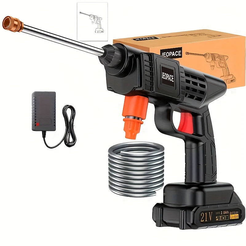 1 Wireless High Pressure Water Gun, Portable Cordless Car Washing Tool, Powerful Car Washing Tool, Garden Hose Nozzle, Multi-functional Watering Tool, Suitable for Home, Garden, Car, Elevator..