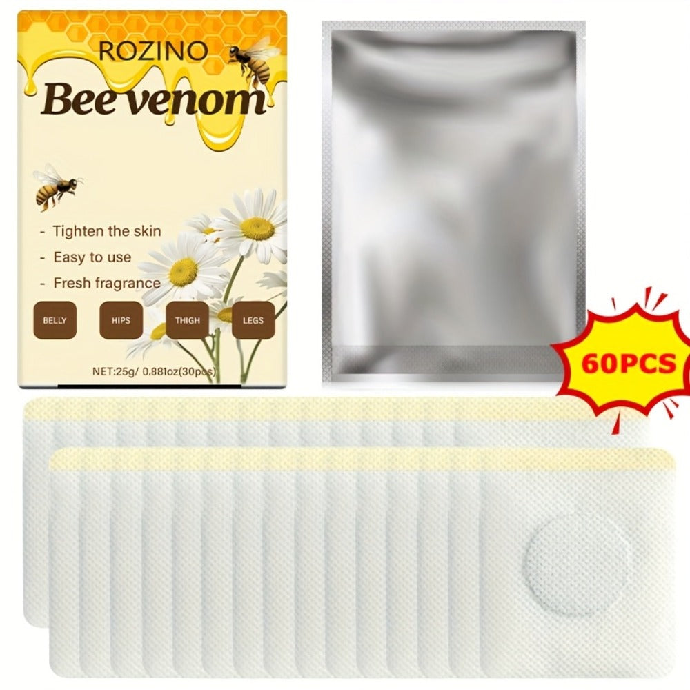 Belly Button Firming Patches 60 Pcs - Bee Venom Natural Botanical Navel Patches with Long-Lasting Adhesion, Body Toning & Wellness Patches for All Skin Types, Daily Body Care