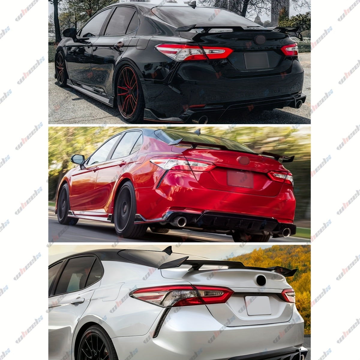 Highkick Trunk Spoiler Wing Lip Compatible with 2018-2024 8th Gen Toyota Camry/ 10th Gen Honda Accord, JDM Style, Gloss Black/ Matte Black/ Carbon Fiber