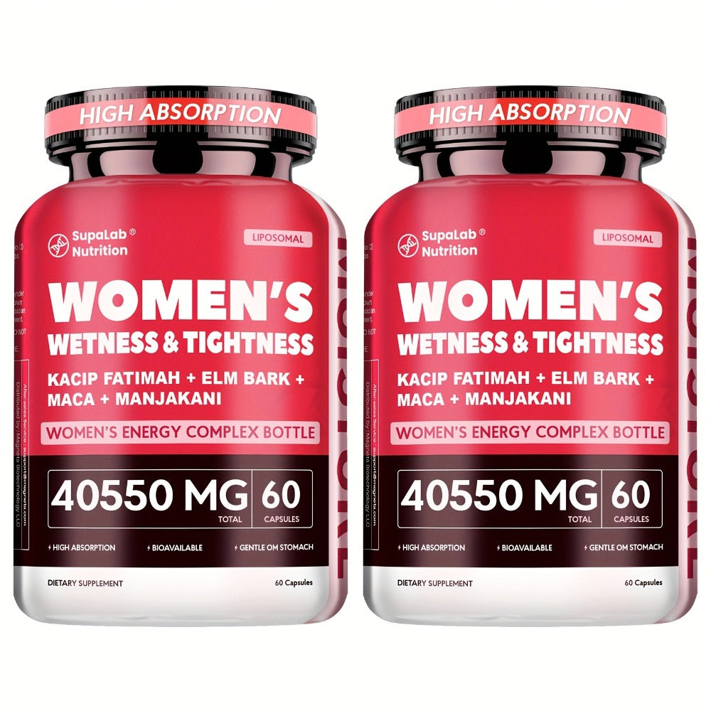 Women's Intimate Wellness Capsules with Kacip Fatimah, Manjakani & Maca Root - Natural Hydration, Tightness & Elasticity Support - Postpartum & Hormonal Balance - 30 Servings
