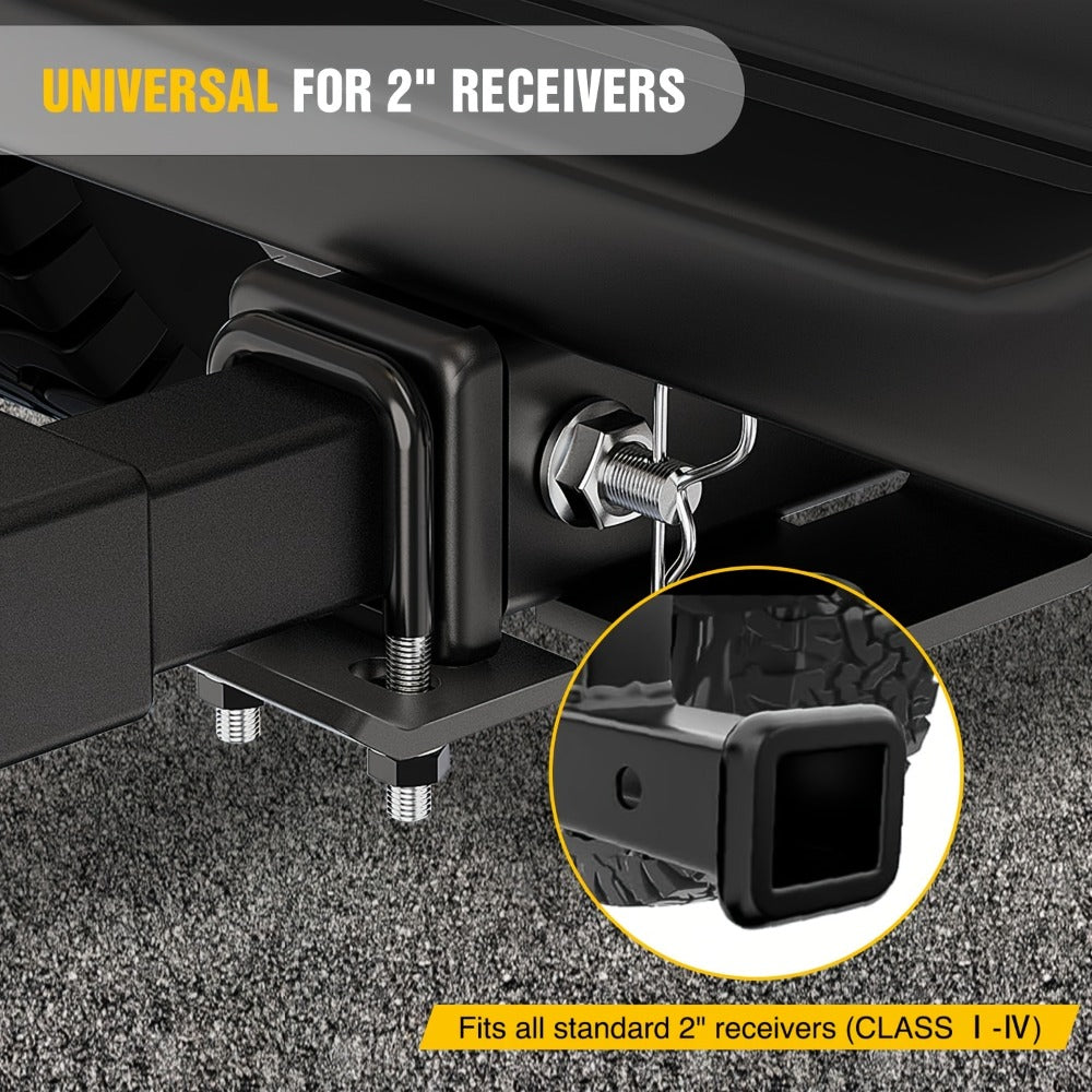 Trailer Hitch Tightener Anti Rattle Stabilizer 2 Inch Heavy Duty Steel U-Bolt with Rubber Cover Hitch Mount Wobble Eliminator for 2" Receiver - Multiple Colors