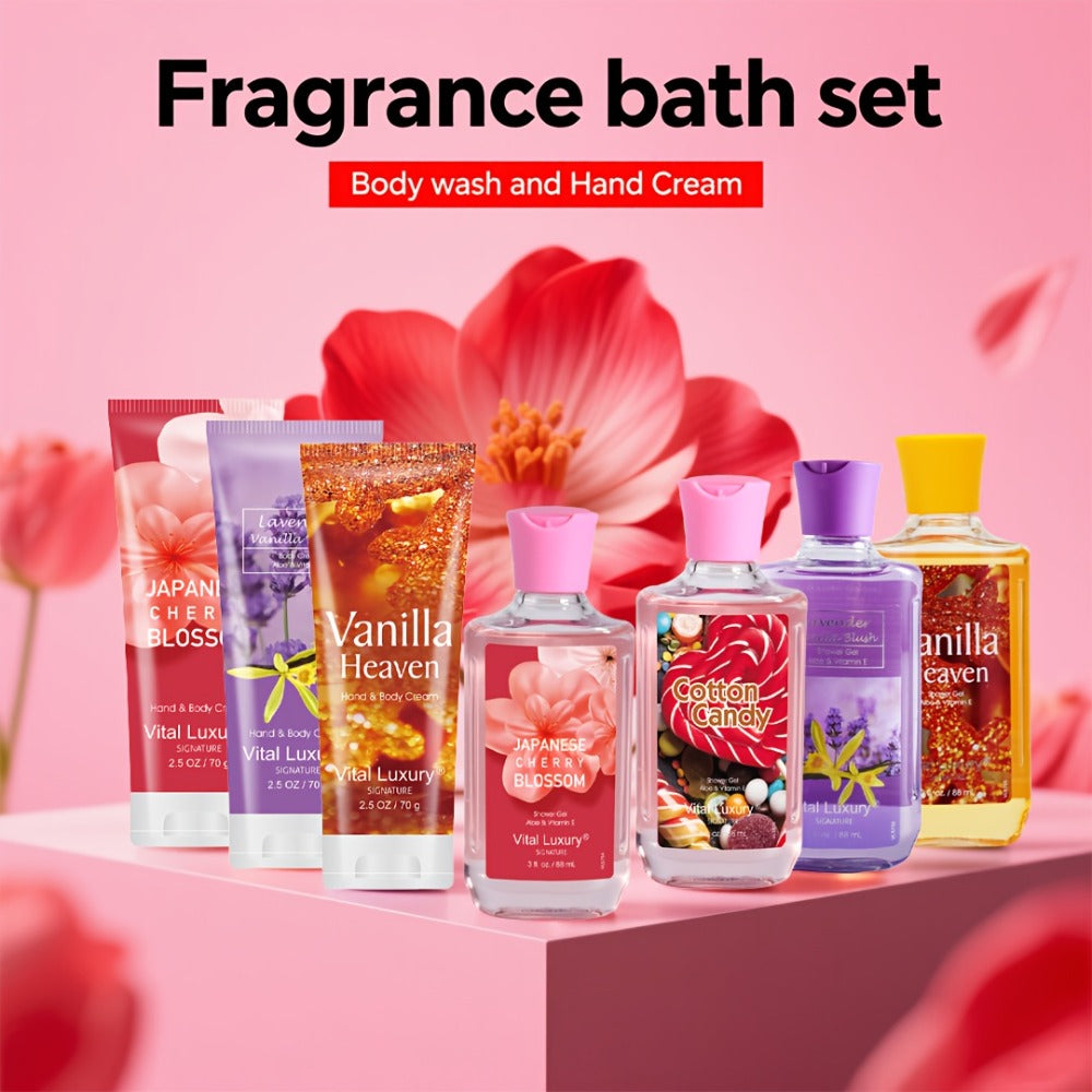 Bath & Body Gift Set 2-Piece Bath Salt Shower Gel & Body Lotion — Home Spa 5 Fragrances Travel Size 88ml+70g | Scented Moisturizing Set for Women & Men | Birthday Christmas Holiday Gift