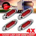 4pcs LED Side Marker Lights for Trucks & Trailers - 16 LEDs, Dual Mode (Steady On + Flash), Fits 12-24V Vehicles - Available in Amber, White, Red, , Green
