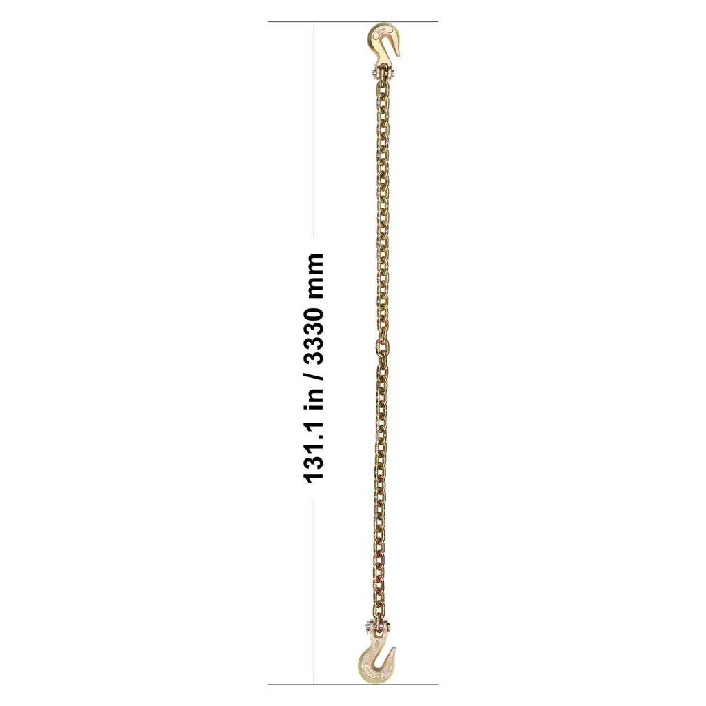 VEVOR Binder Chain G80 Tie Down Tow Chain with Two Hooks 5/16" x 14.2/10.3' 4900 lbs /3/8" x 10.3' 7100 lbs